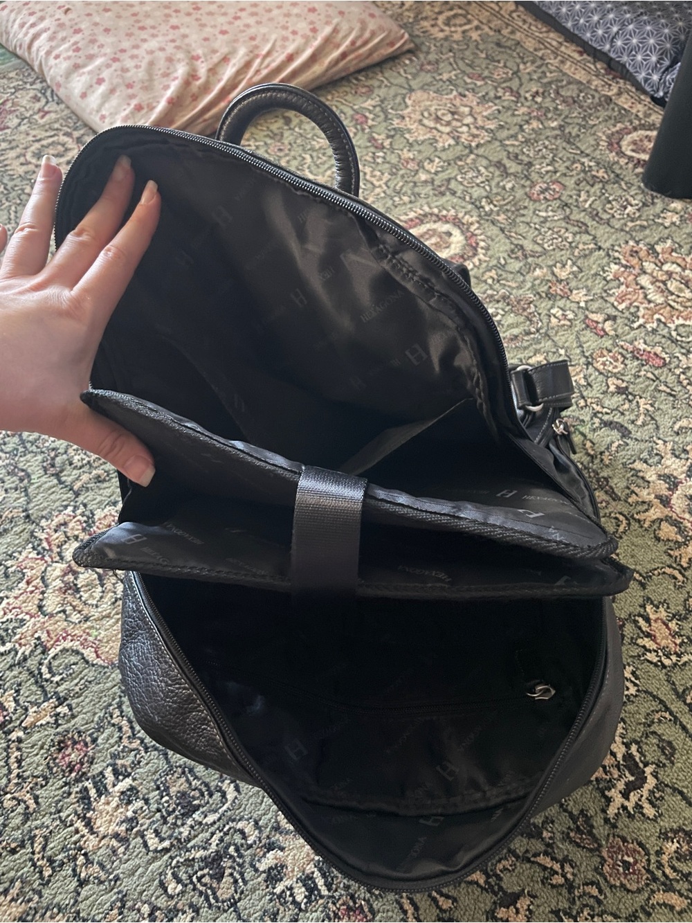 Hexagona Paris Leather Travel Backback - Picture 7 of 14